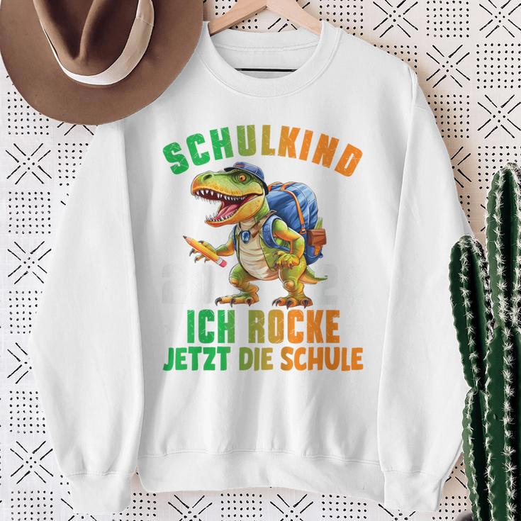 Children's Schulkind 2024 Cool Dino Ich Rocke Jetzt Die Schule Boys' Sweatshirt Geschenke für alte Frauen