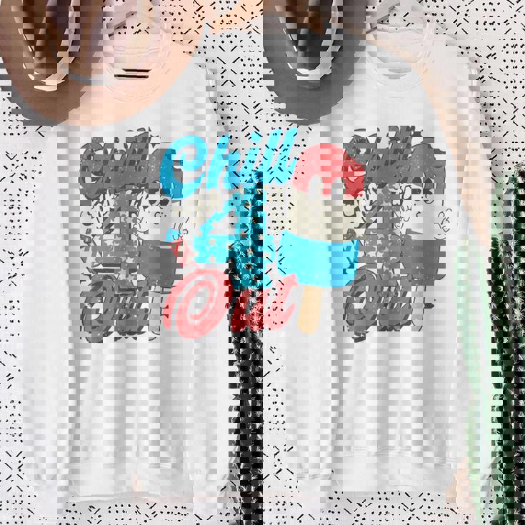 Chill The Fourth Out Popsicle 4Th Of July Boys Men Sweatshirt Gifts for Old Women