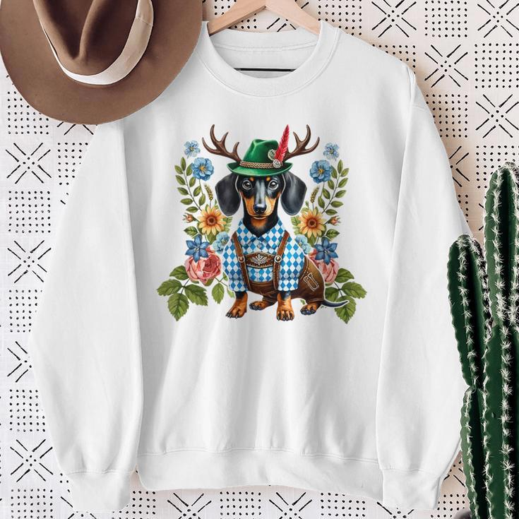 Dachshund Lederhosen Und Trachtenhemd Trachten Ersatz Bavarian Sweatshirt Geschenke für alte Frauen