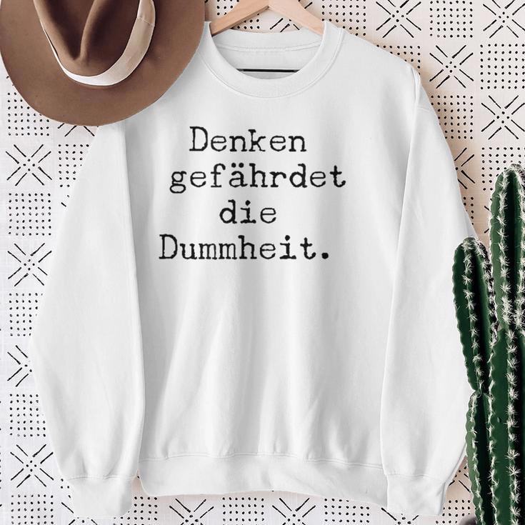 Denken Gefährdet Die Stummheit With Saying Print Sweatshirt Geschenke für alte Frauen