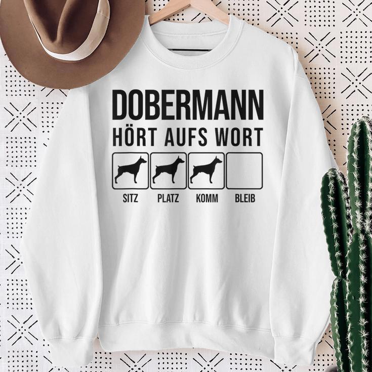 Dobermann Hört Aufs Wort Dobermann Sweatshirt Geschenke für alte Frauen