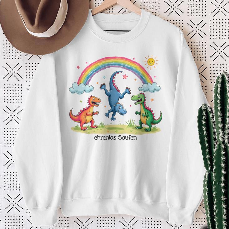 Ehrenlos Saufen X Excessiver Alkoholkonsum Dino Drawing Sweatshirt Geschenke für alte Frauen