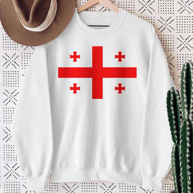 Flag Of Georgia Sweatshirt Geschenke für alte Frauen