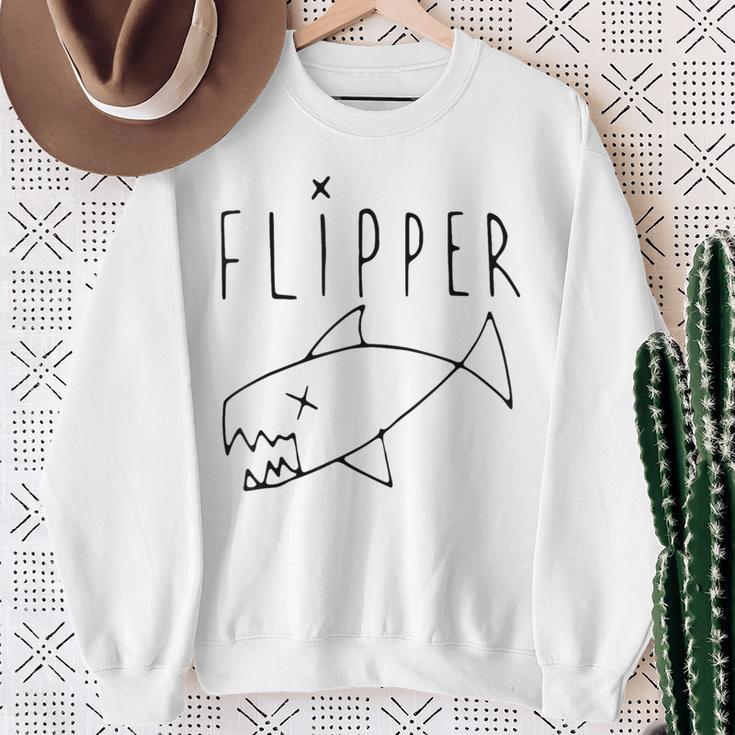 Flipper Punk Rock Grunge Fish Graphic Sweatshirt Geschenke für alte Frauen