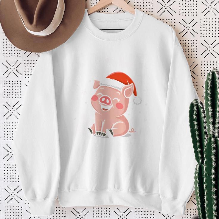 Frohe Weihnachten Schwin Frohe Weihnachten Long-Sleeved Sweatshirt Geschenke für alte Frauen