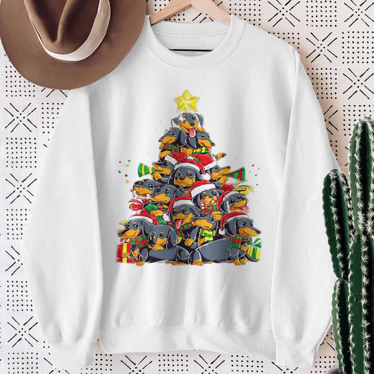 Christmas Cute Dachshund Christmas Tree Dog Sweatshirt Geschenke für alte Frauen