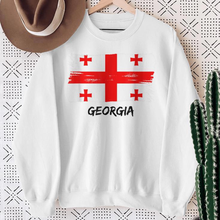 Georgian Flag Georgia Team Fan Jersey Sweatshirt Geschenke für alte Frauen