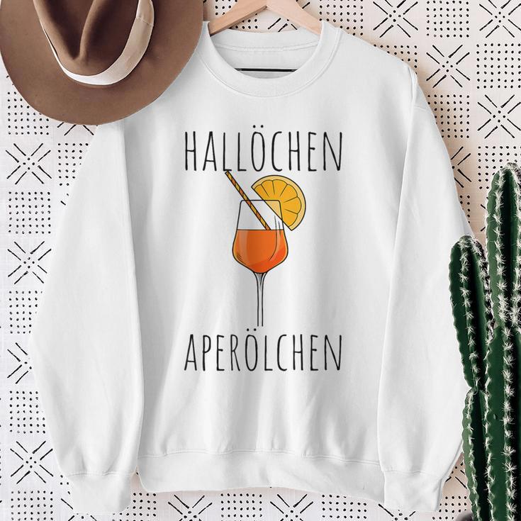 Hallöchen Aperölchen Summer Drinks Aperitif Spritz Sweatshirt Geschenke für alte Frauen