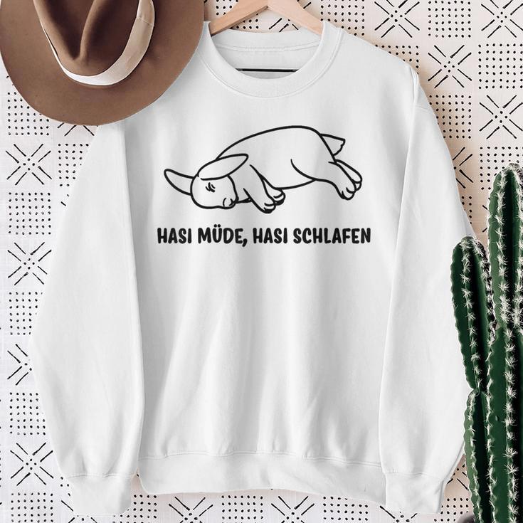 Hasi Müde Hasi Schlafiger Rabbit Slogan Sweatshirt Geschenke für alte Frauen