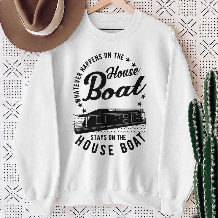 Houseboat Was Auch Immer Auf Dem Hausboat Was Auch Immer Gray S Sweatshirt Geschenke für alte Frauen