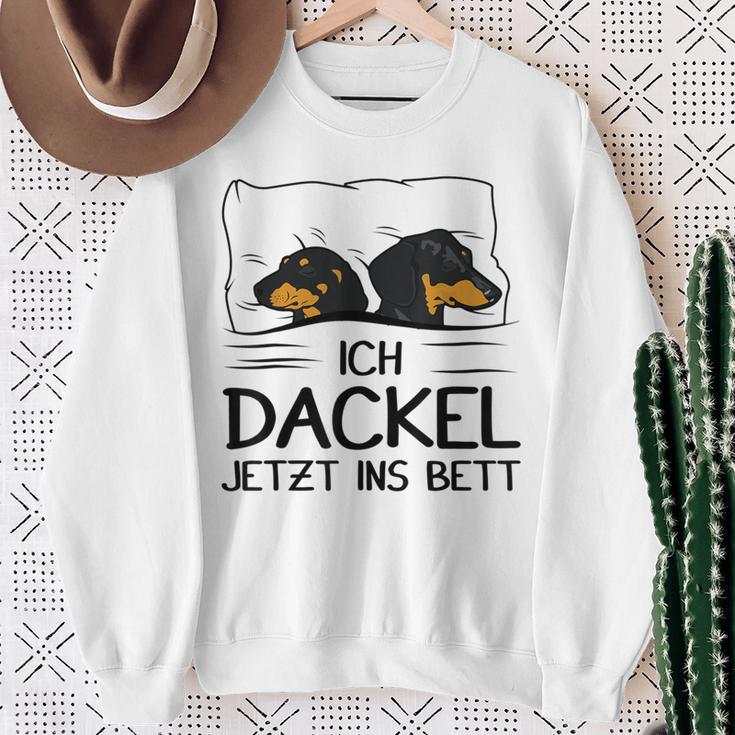 Ich Dackel Jetzt Ins Bett Dachshund Dog Sleeping Dog Sweatshirt Geschenke für alte Frauen