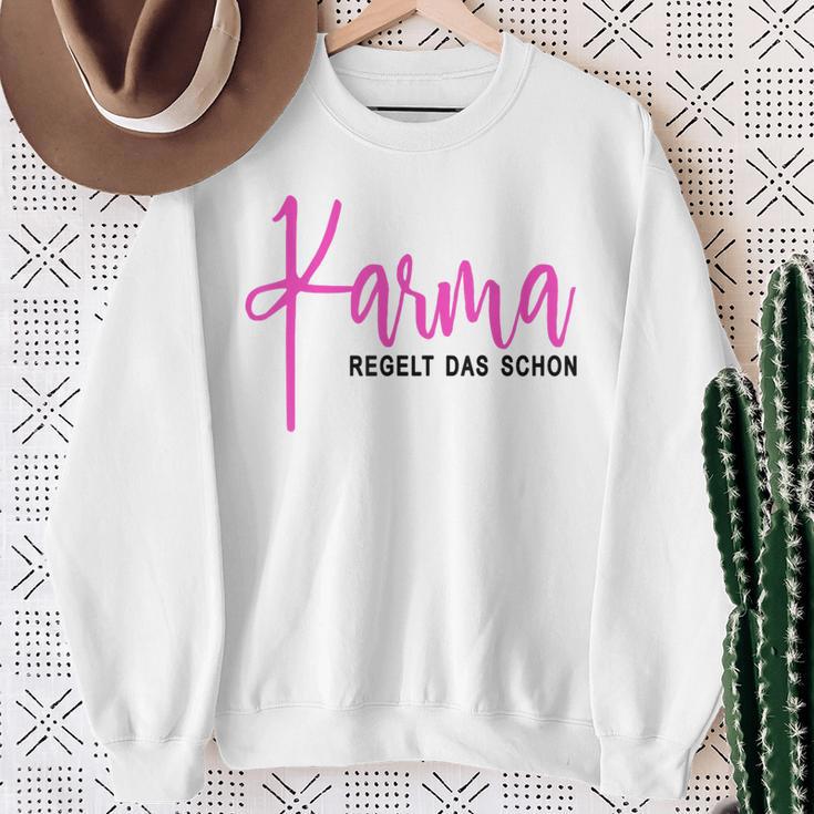 Karma Regelt Das Schon Schicksal Karma Sweatshirt Geschenke für alte Frauen