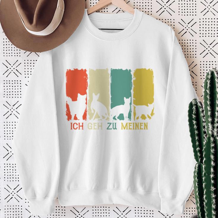 Katzen Mir Reichts Ich Geh Zu Meinen Katzen Humor Spruch Sweatshirt Geschenke für alte Frauen