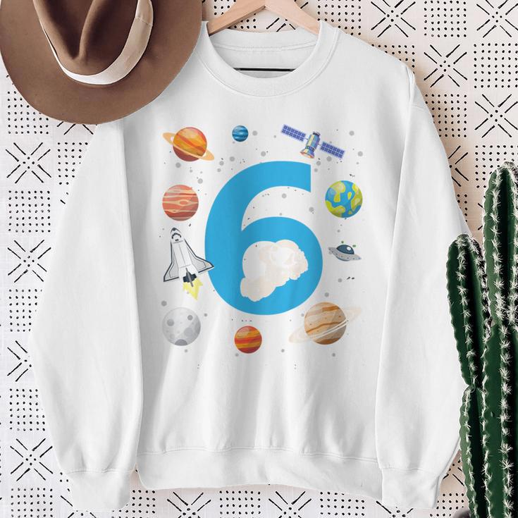 Kinder Astronaut 6 Geburtstag Weltraum Jungen 6 Jahre Raumschiff Sweatshirt Geschenke für alte Frauen