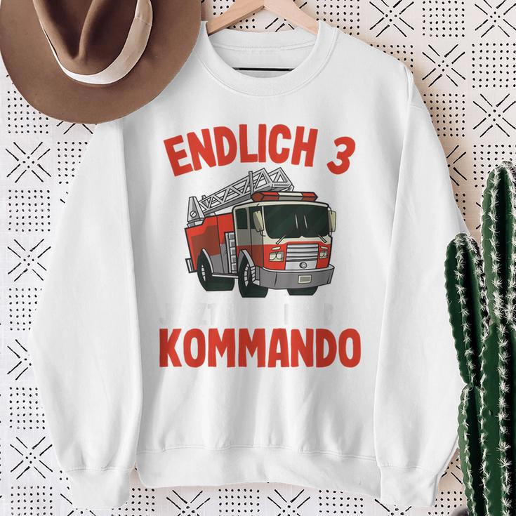 Kinder Endlich Drei Jahre 3Rd Birthday Boys Fire Brigade 80 Sweatshirt Geschenke für alte Frauen