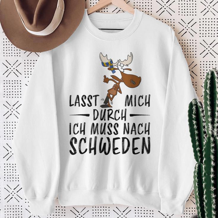 Lass Mich Durch Ich Muss Nach Sweden Blue Sweatshirt Geschenke für alte Frauen