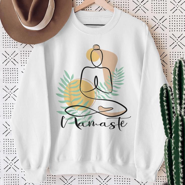 A Line Yoga Life Energy Chakra Meditation Namaste S Sweatshirt Geschenke für alte Frauen