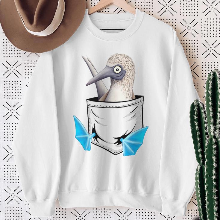 Lustiger Meeres-Vogel Blaufußtölpel In Der Tasche Sweatshirt Geschenke für alte Frauen