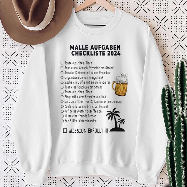 Mallorca 2024 Sauf Malle Ride Tasks Checklist Gray Sweatshirt Geschenke für alte Frauen