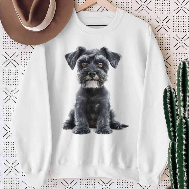 Miniature Schnauzer Dog Motif Pet Miniature Schnauzer Sweatshirt Geschenke für alte Frauen