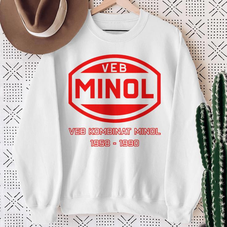 Minol -Ebolkseigener Betrieb Minol Yellow Sweatshirt Geschenke für alte Frauen