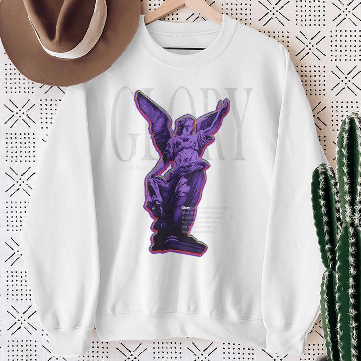 Modern Hip Hopintage Angel Urban Backprint Streetwear Sweatshirt Geschenke für alte Frauen