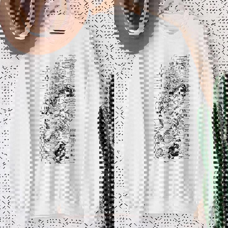 Moteur De Dessin Ingénieur Travaille Blocs Et Moteur Deoiture Mécanique Sweater e Cadeaux pour les femmes âgées