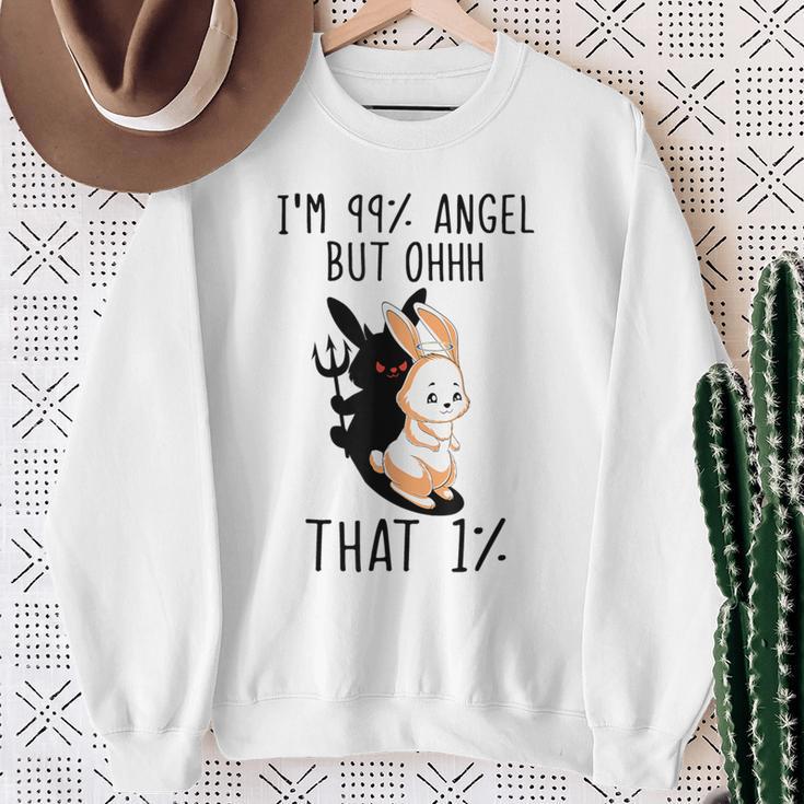 Rabbit Ich Bin 99 Engel Aber Ohhhh Das 1 Sweatshirt Geschenke für alte Frauen