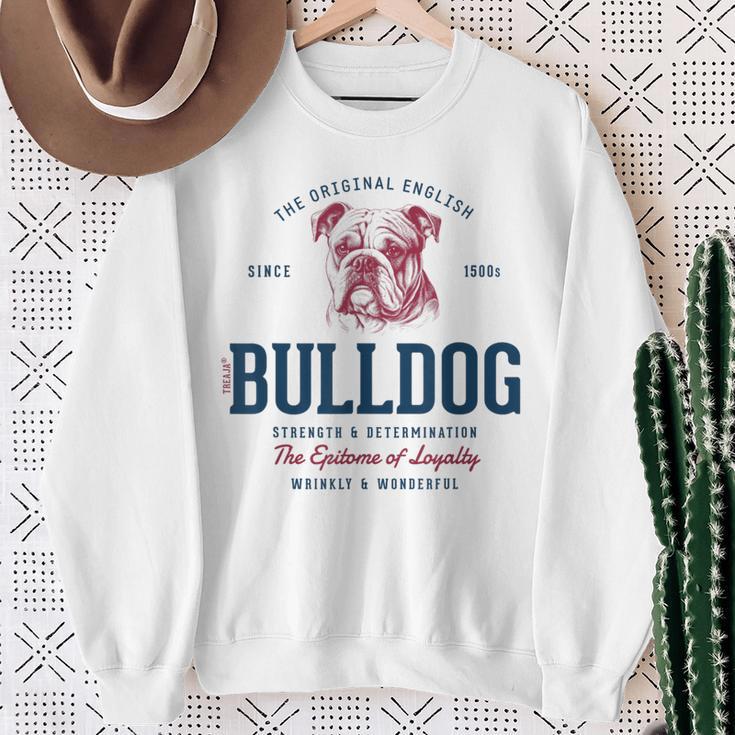 Retro Styleintage English Bulldog Sweatshirt Geschenke für alte Frauen