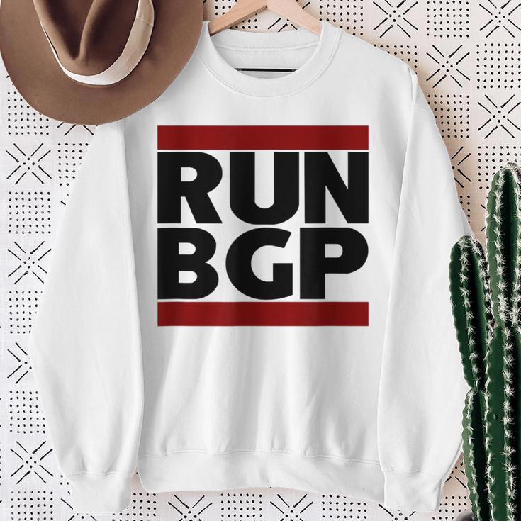 Run Bgp Network Engineer Geeky Nerd Gray Sweatshirt Geschenke für alte Frauen