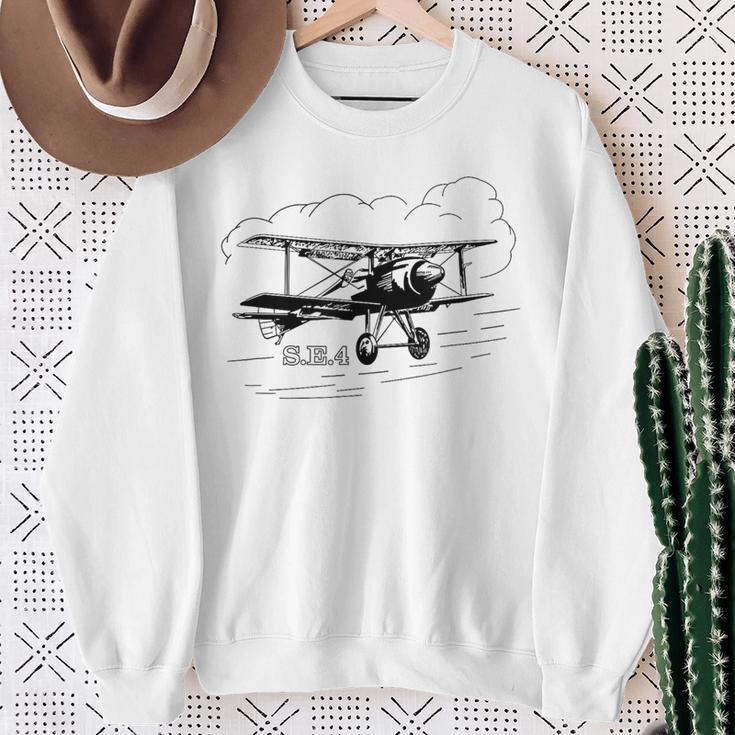 Se4 Britischer Doppeldecker Fliegende Wolken Sweatshirt Geschenke für alte Frauen