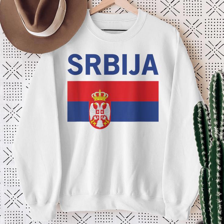 Serbian Flag Football Fan Serbia Srbija Sweatshirt Geschenke für alte Frauen