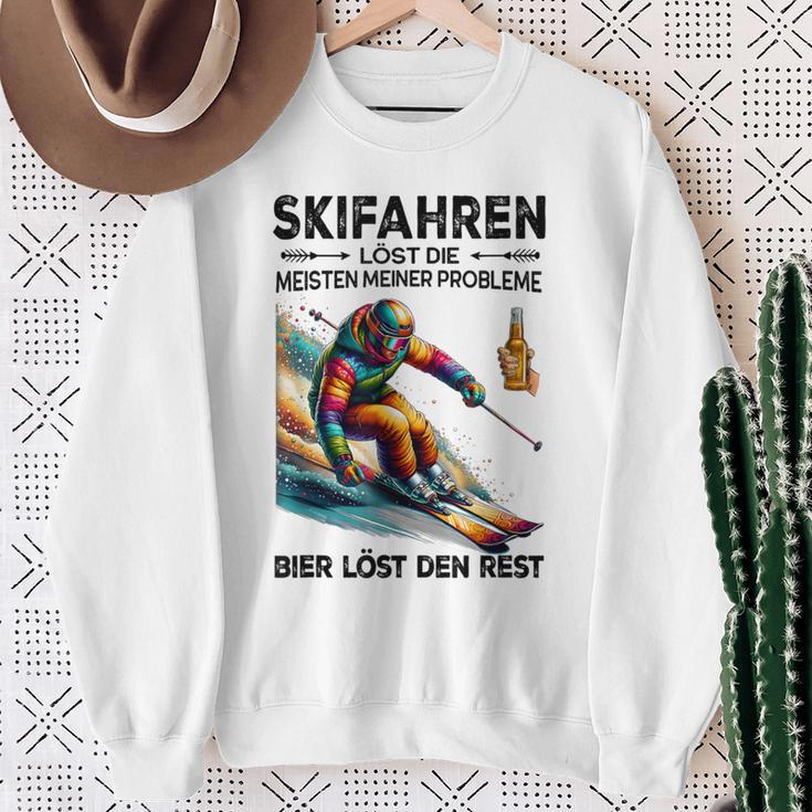 Skifahren Löst Die Meisten Meiner Probleme Bier Löst Sweatshirt Geschenke für alte Frauen