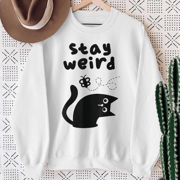 Stay Cat Gray Sweatshirt Geschenke für alte Frauen