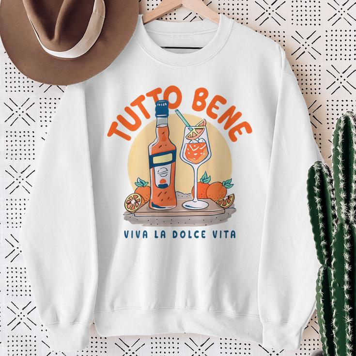 Tutto Bene Xiva La Dolceita Aperoil Spritz Club Back Sweatshirt Geschenke für alte Frauen