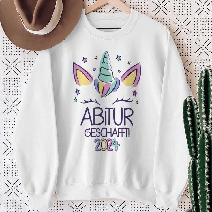 Unicorn Abitur Geschafft 2024 Sweatshirt Geschenke für alte Frauen