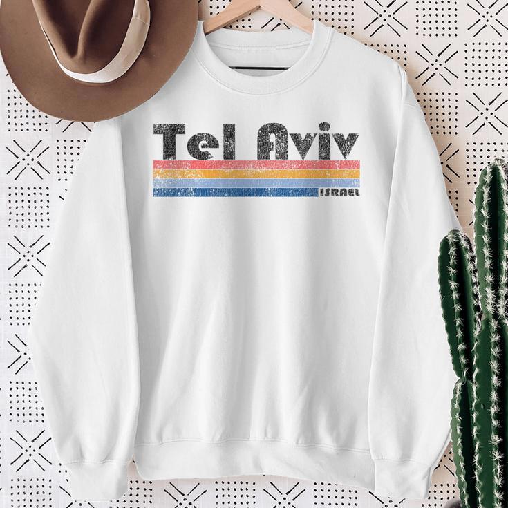 Vintage 1980S Style Tel Aviv Israel Gray Sweatshirt Geschenke für alte Frauen