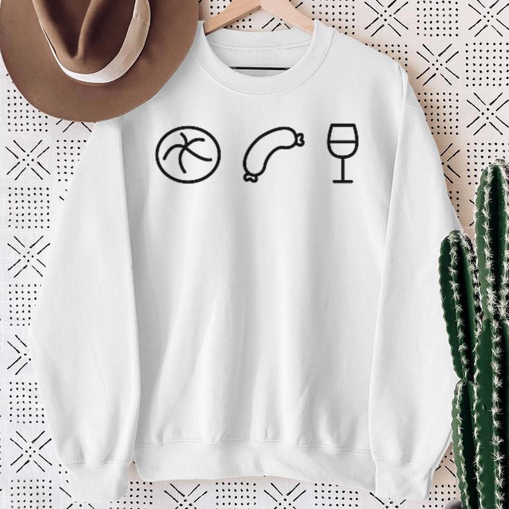 Weck Worscht Woi X Brötchen Wurst Wein Pfalz Mainz Hessen Sweatshirt Geschenke für alte Frauen