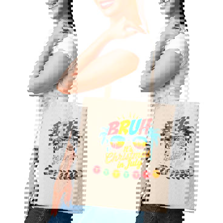 Bruh Santa Claus Sunglasses Beach Christmas In July Tote Bag