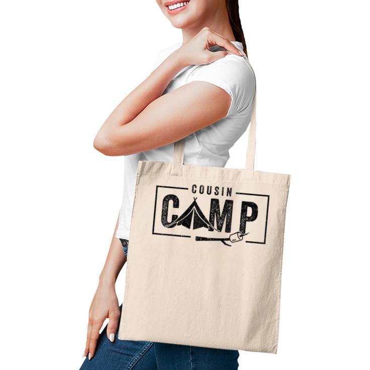 Cousin Camp 2024 Summer Camping Vacation Happy Camper Tote Bag Monsterry