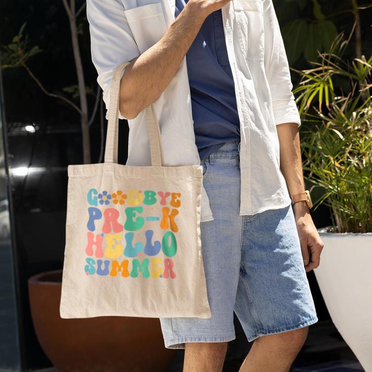 Groovy Goodbye Pre-K Hello Summer Last Day Of School Tote Bag - Monsterry