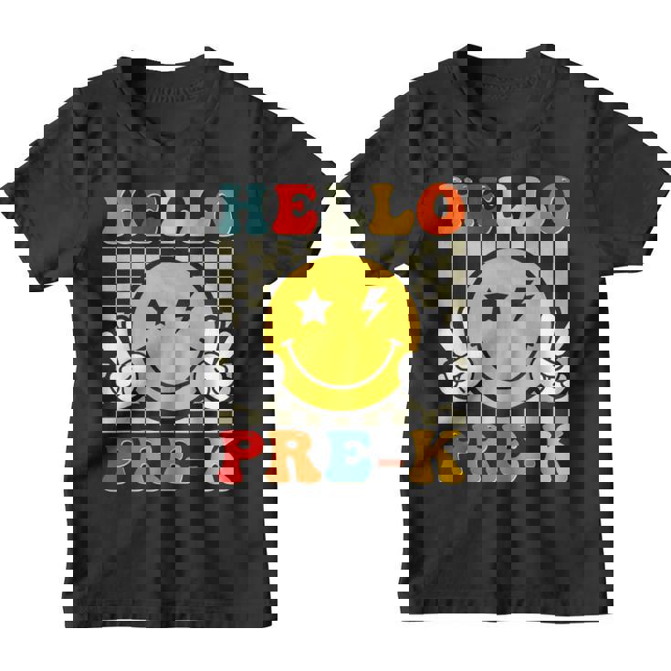 Groovy Hello Pre-K Retro Team Preschool Back To School Boys Youth T-shirt