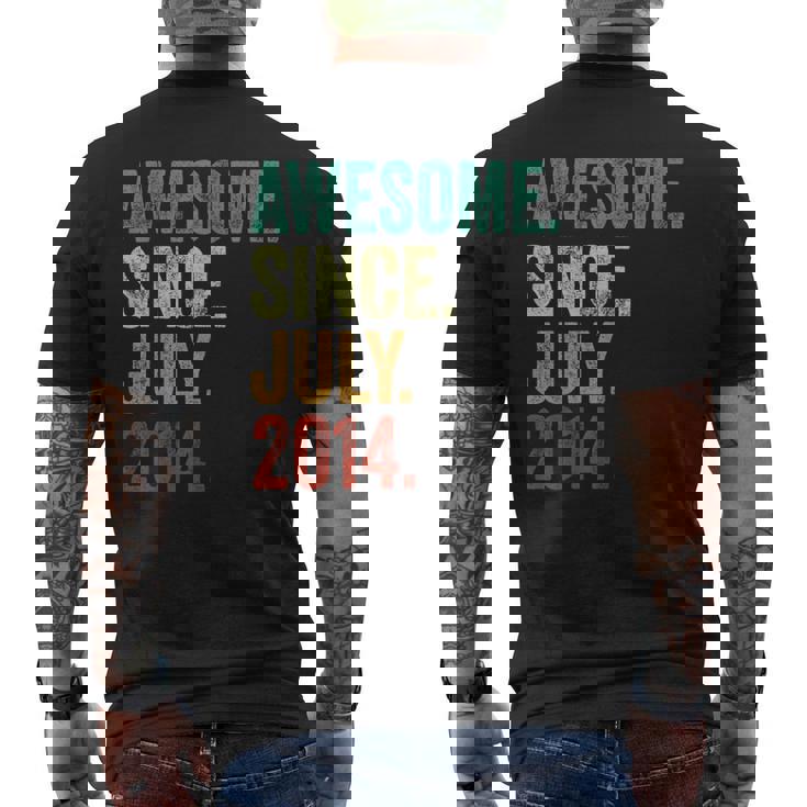 10 Years Old Awesome Since July 2014 10Th Birthday Men's T-shirt Back Print