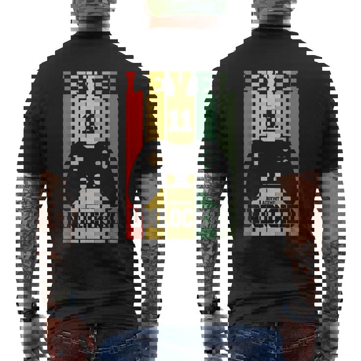 11° Compleanno Livello 11 Raggiungimento Sbloccato T-shirt da uomo con stampa posteriore