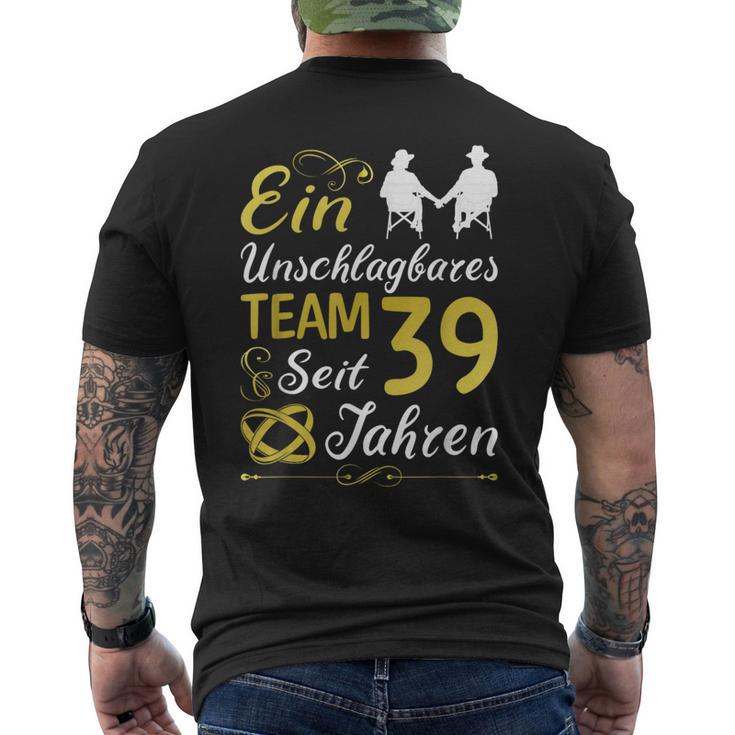 39 Jahreerheiratet 39 Hochzeitstag Sonnenhochzeit T-Shirt mit Rückendruck