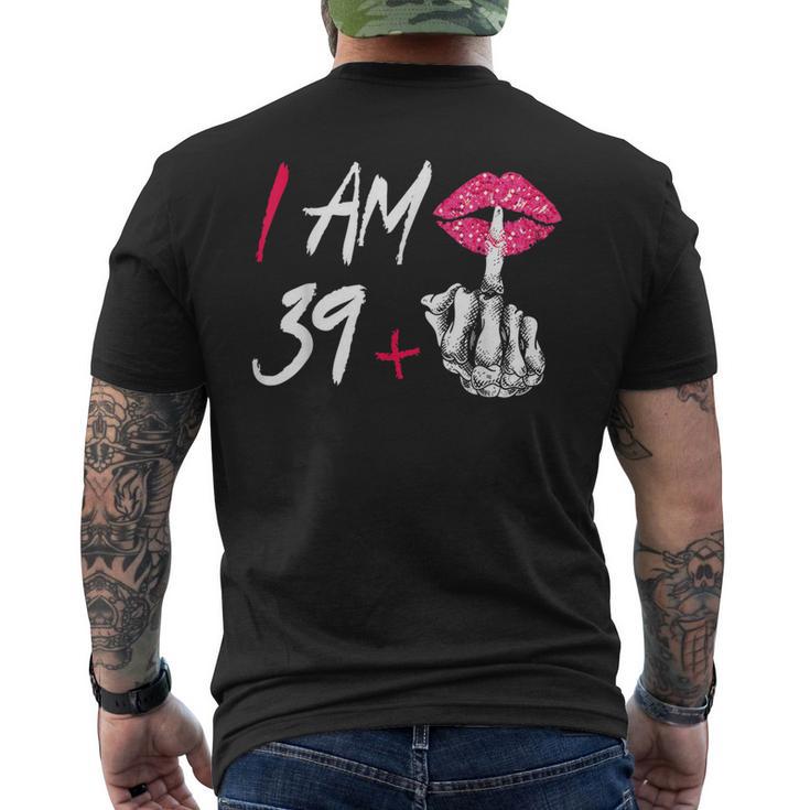 I Am 39 Plus 1 Middle Finger Skull 40Th Birthday T-Shirt mit Rückendruck