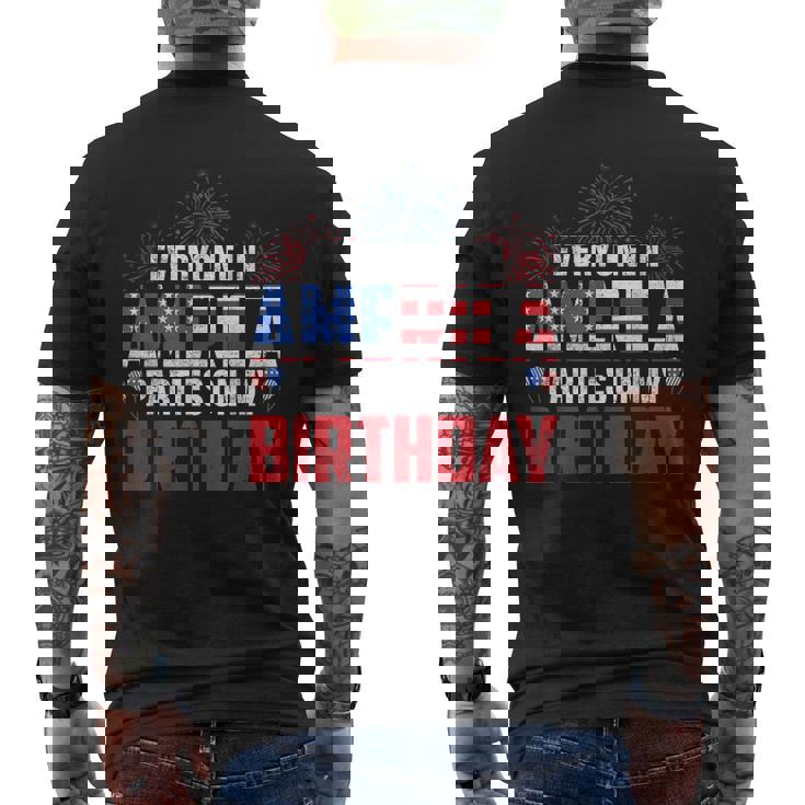 4Th Of July Birthday Bday Born On 4Th Of July Men's T-shirt Back Print