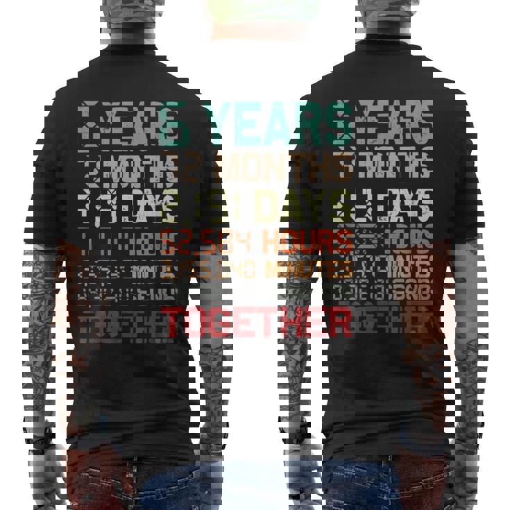 6 Años Juntos Pareja Coincidencia Sexto Aniversario De Bodas Camiseta Hombre Estampado Espalda