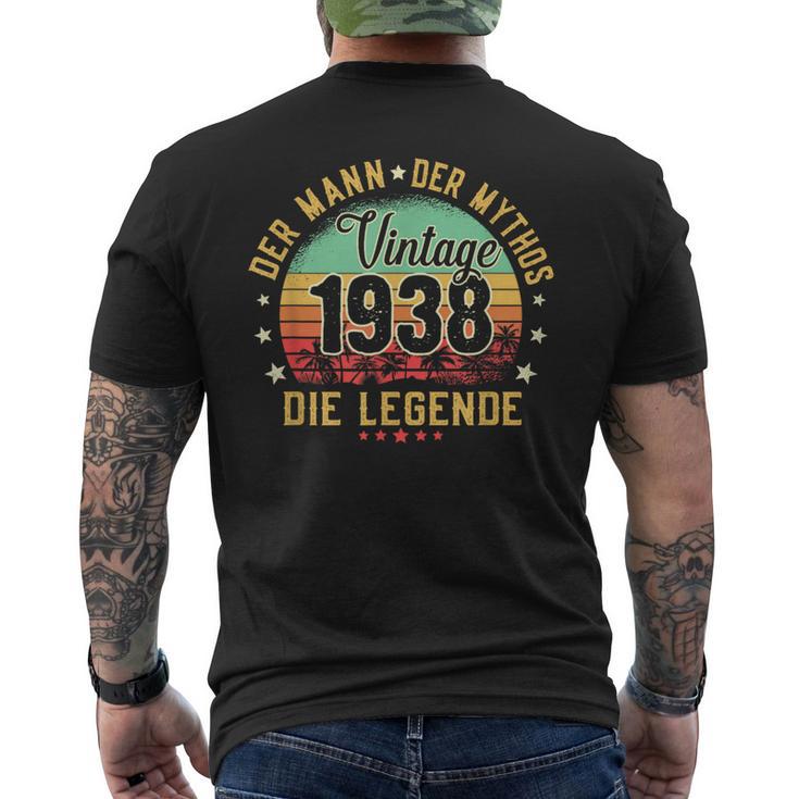 84Th Birthday Man Mythos Legendintage 1938 T-Shirt mit Rückendruck