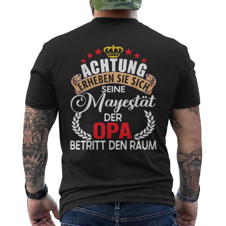 Achtung Seine Majestät Der Opaatertag German Langu T-Shirt mit Rückendruck